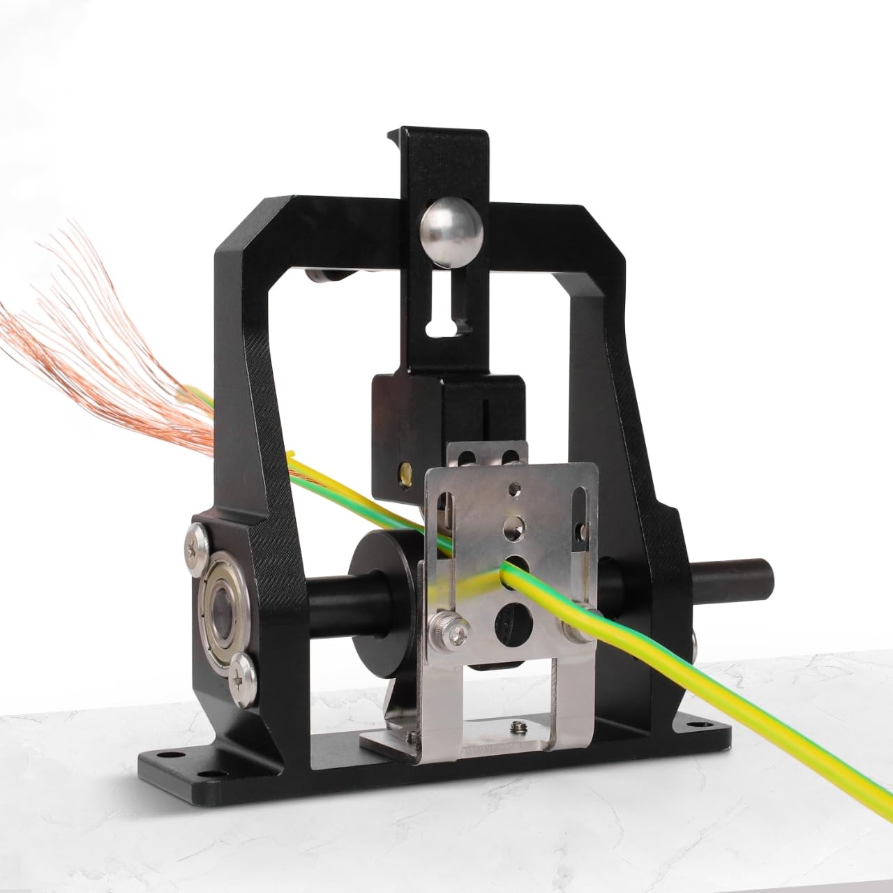 Máquina pelacables ajustable, herramienta profesional para pelar cables alimentada por taladro, pelar de #18 AWG a 250 MCM, hoja de acero de alto carbono ajustable (modelo estándar)
