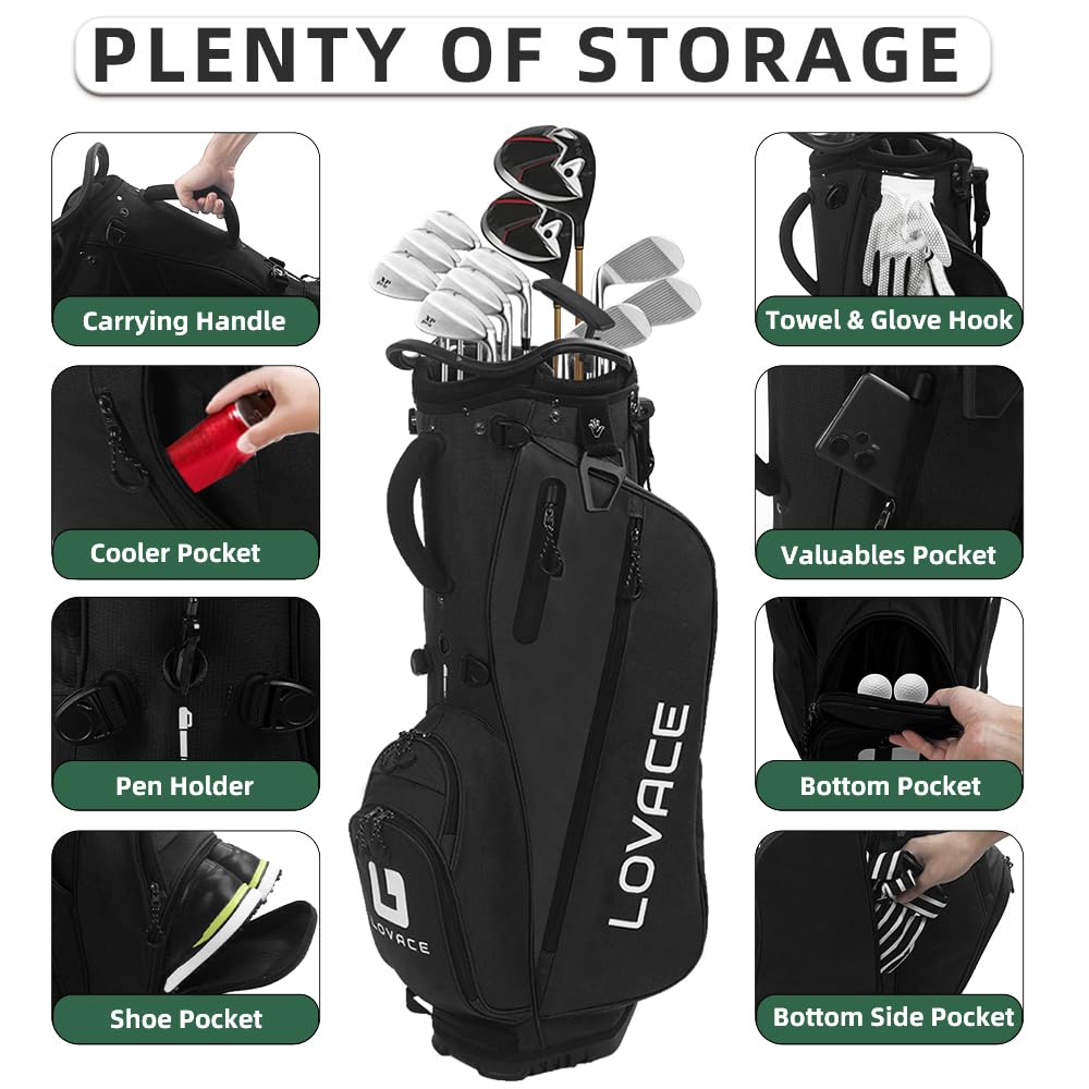 Amazon.com : LOVACE 14 Way Golf Stand Bag, Lightweight Golf