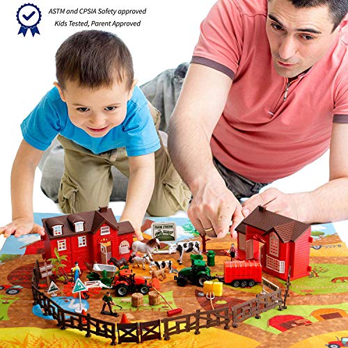 Liberty Imports Ultimate Ranch Farming Toy Kids Country Playset With Animals, Farmhouse, Tractors, Figures, Playmat And Accessories (48 Pieces) #TOP4