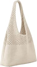 Crochet Tote Bag for Women, Large Knitted Shoulder Handbag with Hollow Out Design, Multi-Purpose Casual Travel Tote for Office, College, Beach, Shopping & Everyday Use, Pack of 1