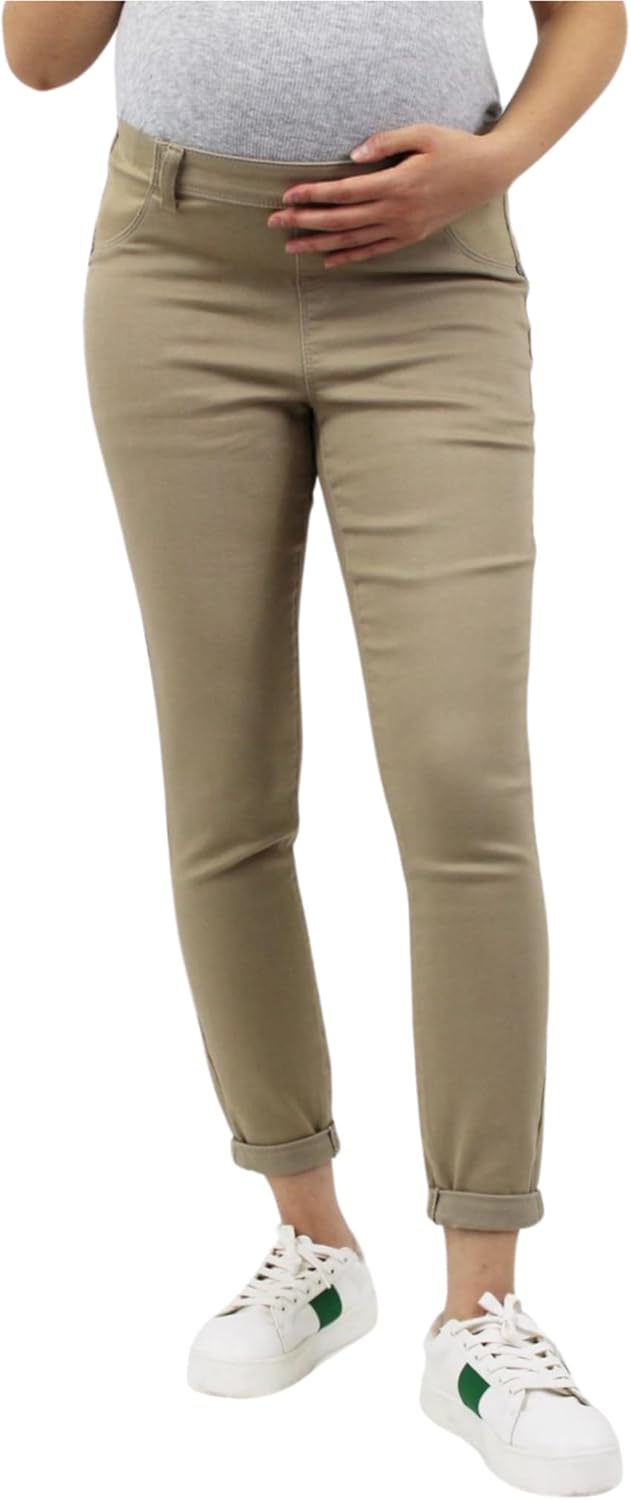 Indigo Poppy Classic Khaki Butt Lifter Maternity Pants