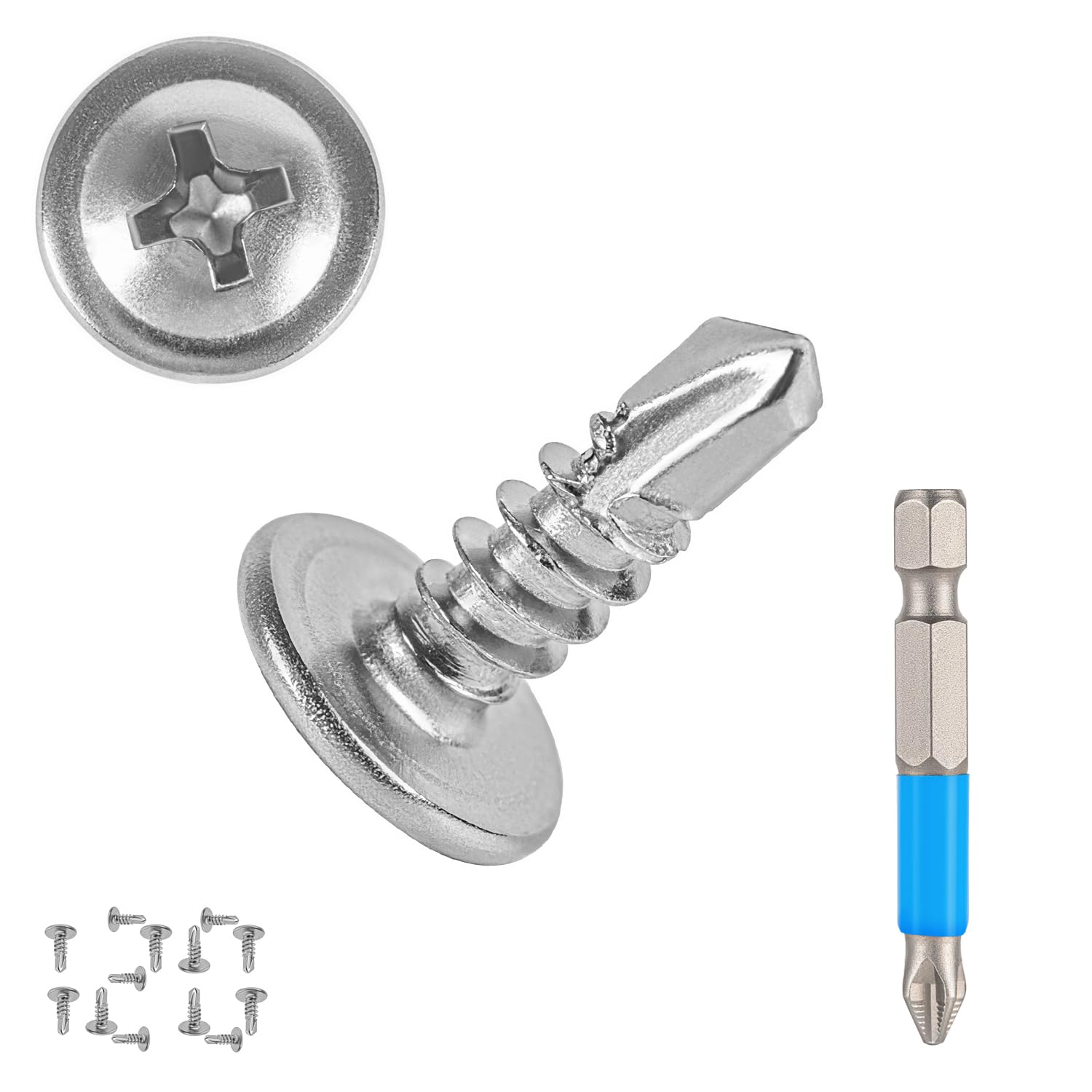 QSJ Stainless Steel Sheet Metal Screws - 120 Pack -18 QSJ Stainless Steel Sheet Metal Screws - 120 Pack -18
