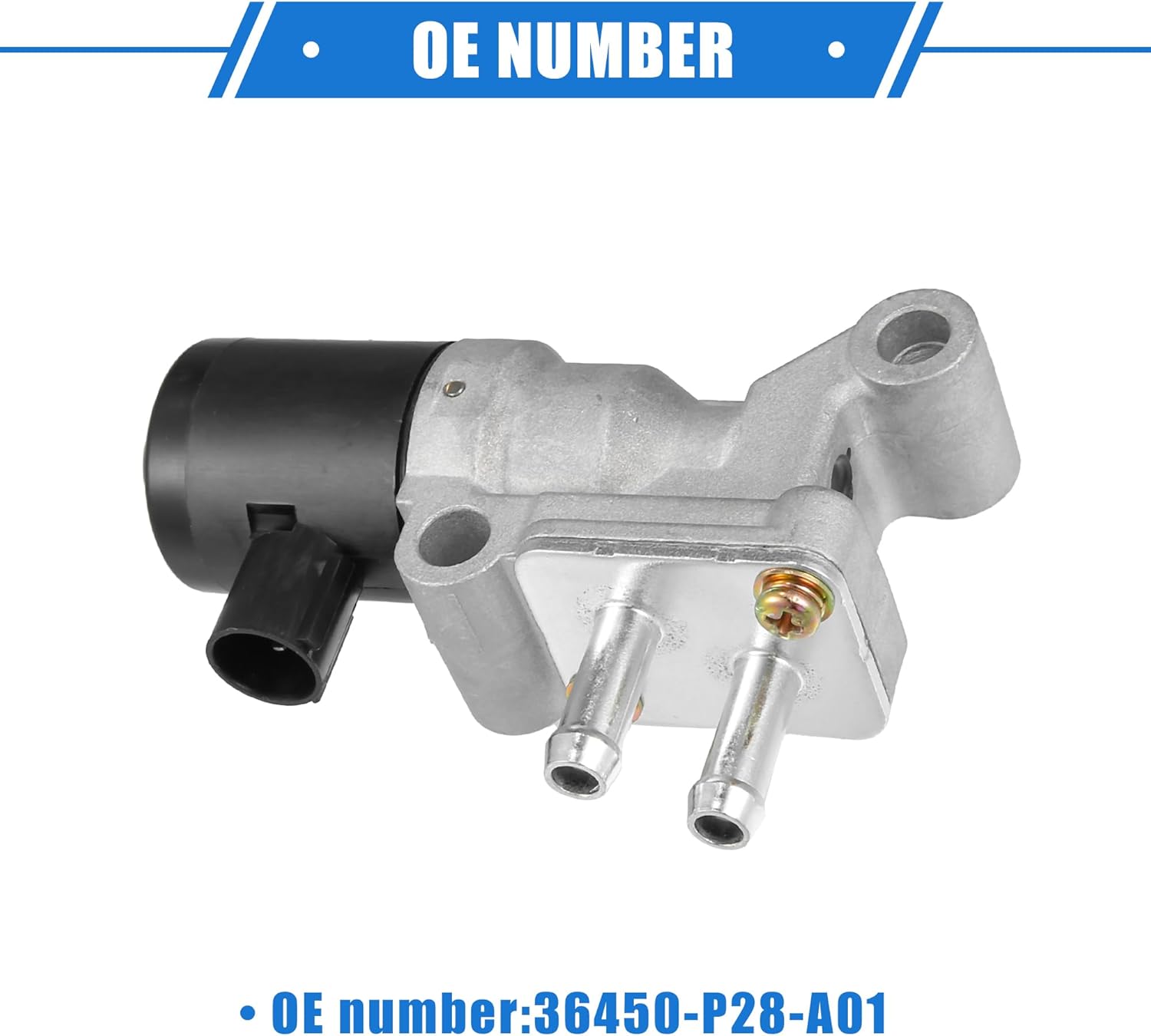 Idle Air Control Valve Compatible for Honda Civic 1992-1995, Durable Metal Silver Tone Idle Control Valve with Gasket