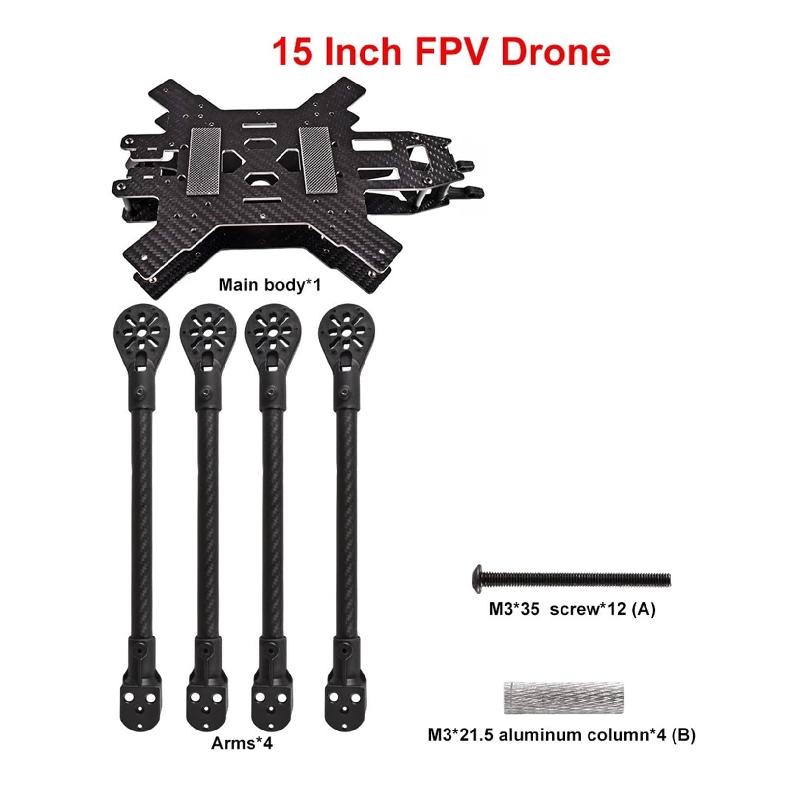 Drone da corsa FPV 15 pollici stile libero quadricottero in fibra di carbonio 580 mm