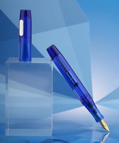Miniatura 5 de C3 - Pluma estilográfica de relleno de cuentagotas de ojos, punta extrafina con convertidor de tinta, juego de bolígrafos de escritura acrílico azul