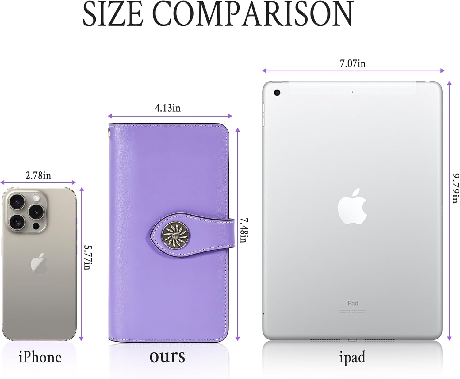 Travelambo Women's Wallet RFID Blocking Credit Card Holder Large Capacity Wristlet Leather Wallets Purse - Image 3