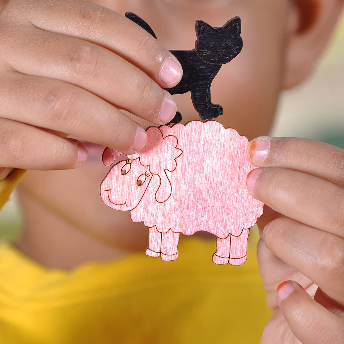 Wielowarstwowe drewniane puzzle dla dzieci, 6 sztuk, puzzle dla dzieci przed szkołą, zabawki edukacyjne, prezenty dla chłopców i dziewczynek, zestawy puzzli ze zwierzętami, zwierzęta