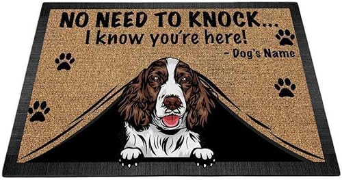 Vista 20 de Felpudo personalizado para amantes de los perros, diseño de pastor alemán, No Need to Knock I Konw You're Here, 27.5 x 17.7 pulgadas