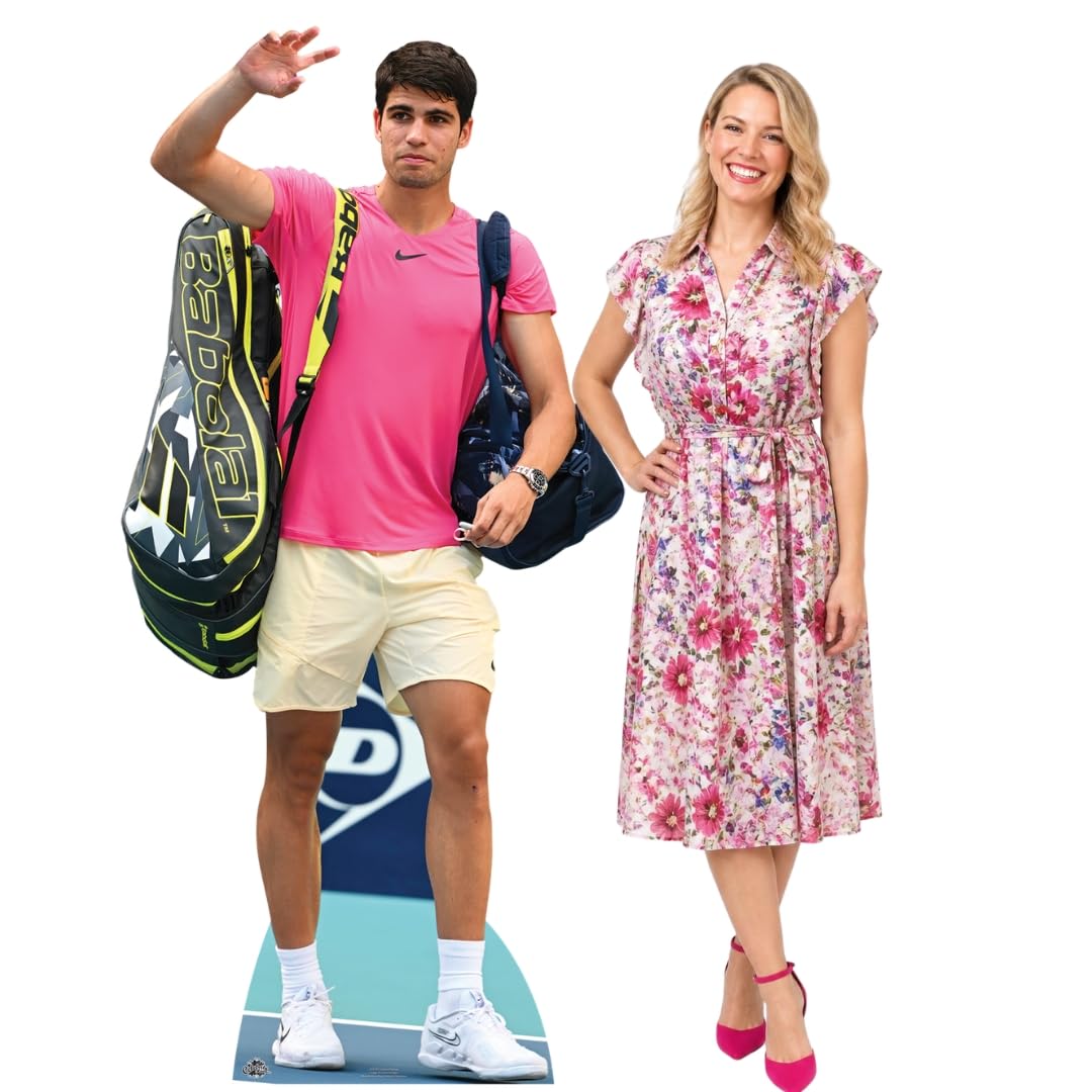 Star Cutouts CS1107 Carlos Alcaraz Tennis Player Cardboard Cutout with Mini - Perfect for Fans and Event Decorations