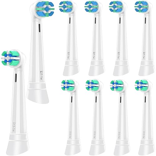 10 Pack Replacement Heads Compatible with Oral B iO Handle, Toothbrush Heads Compatible with Oral B iO 2,3,4,5,6,7,8,9,10 Series Electric Toothbrush, White