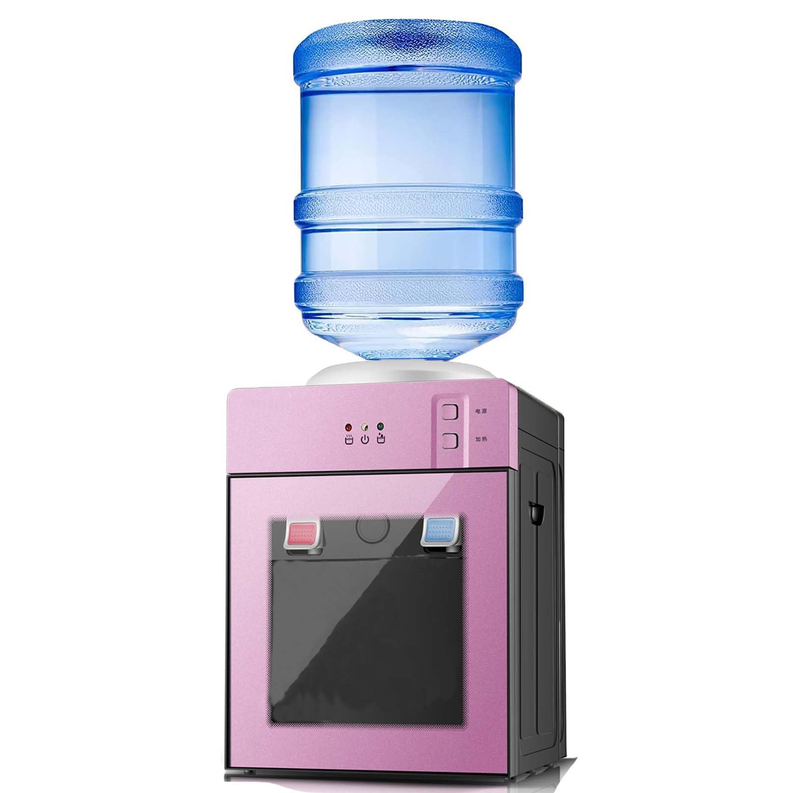 Top Loading Water Cooler Dispenser, Refrigeration and heating 3 Temperature Settings, Mini Water Cooler Dispenser Countertop, Desktop Electric Hot and Cold (Pink 1)