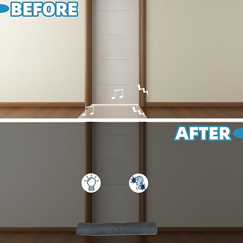 Miniatura 4 de Tope para puerta de 36 pulgadas de largo x 4 pulgadas de ancho, bloqueador de ruido pesado debajo de la puerta, bloqueador de corrientes de aire