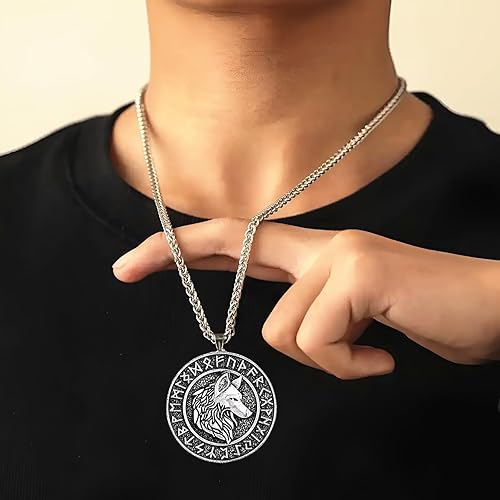 Miniatura 6 de Leprato Collar vikingo nórdico, amuleto de runa vikinga nórdica, dije de amuleto vikingo, regalo de joyería para hombres y mujeres