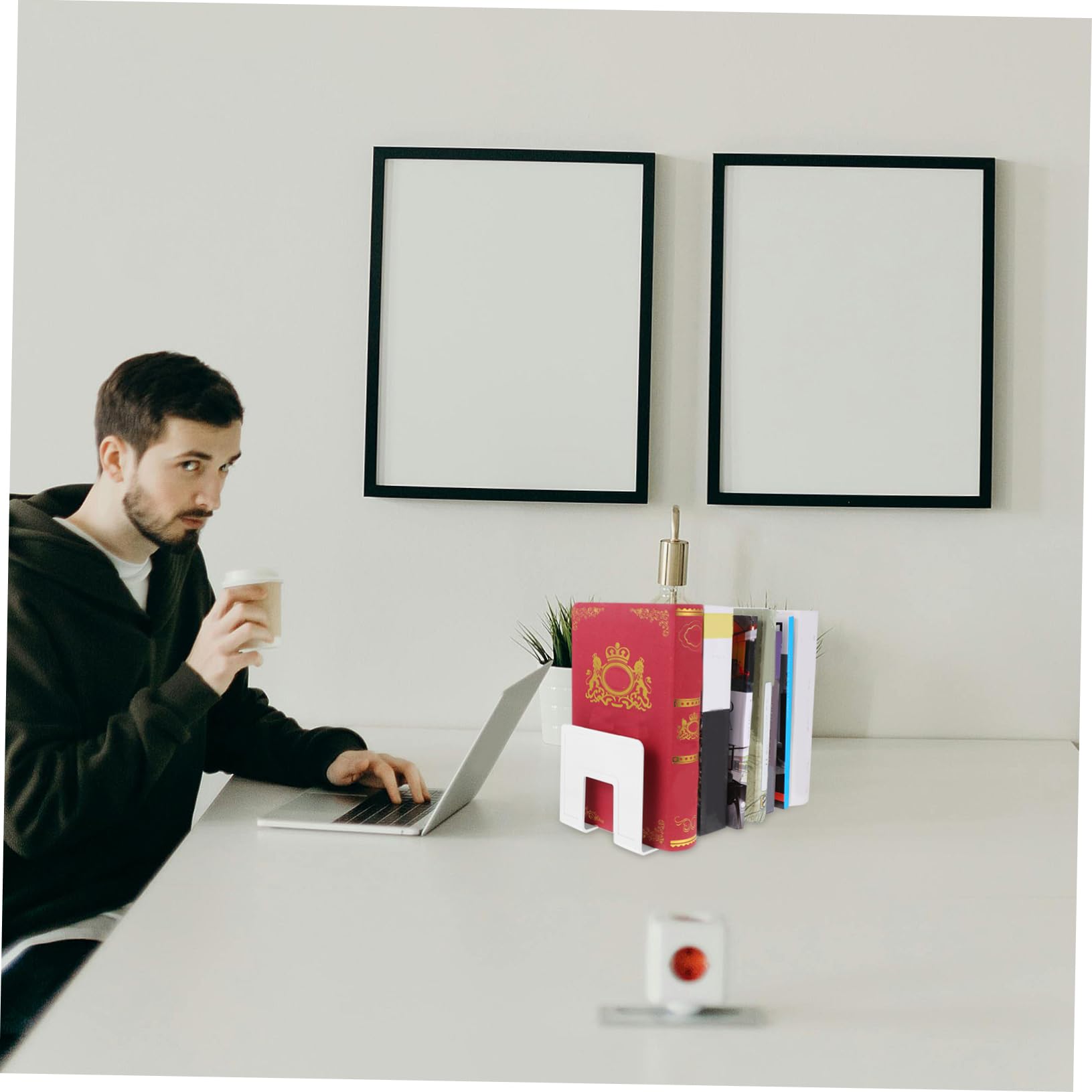 Veemoon 2 Pezzi Organizzatore Libri Multifunzionale Decorativo per Documenti e Libri per Ufficio e Studio Design Elegante per Scrivania con Scomparti