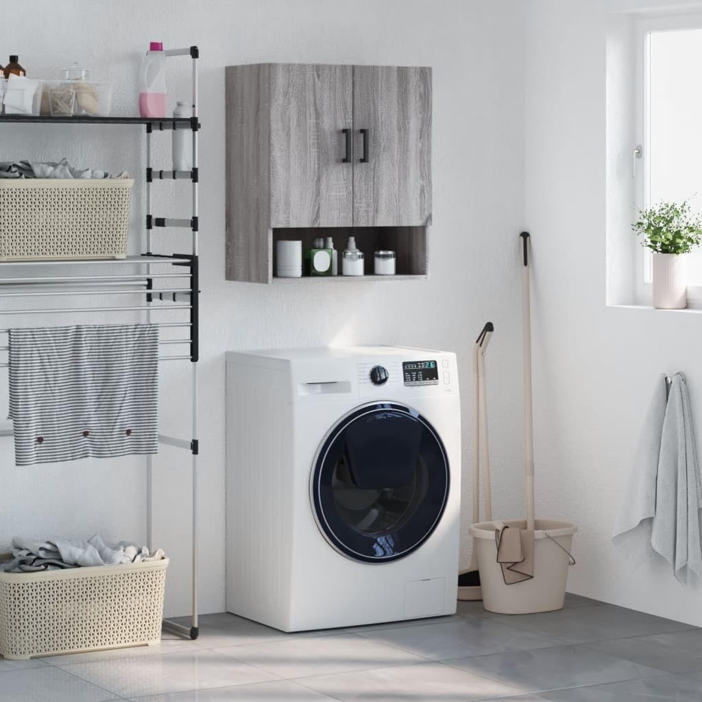 Armoire murale bois résistant humidité espace de rangement suspendu meuble organisation