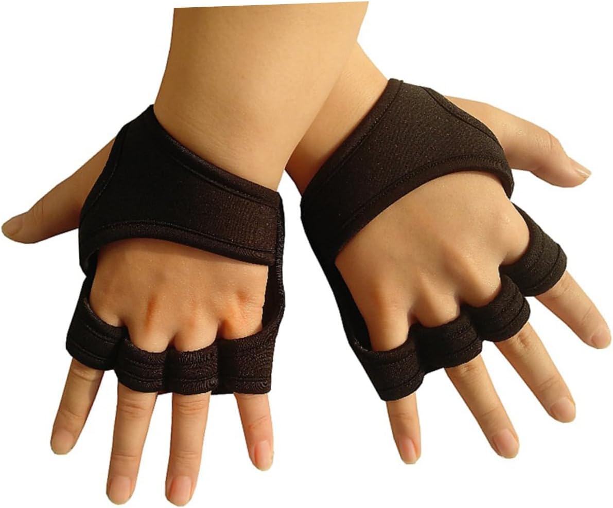 VANZACK Weight Lifting Gloves Padded Half Finger with Wrist Strap Non Slip Silicone Grip Gym Gloves for Men and Women Workout Training Palm Protection Black XL