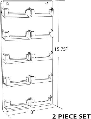 Vista 2 de Azar 252222 - Tarjetero de pared de diez bolsillos, juego de 2 piezas