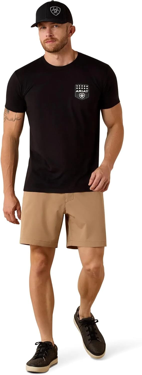 ARIAT Mens Stripe Patriotic Badge T-Shirt - Image 3