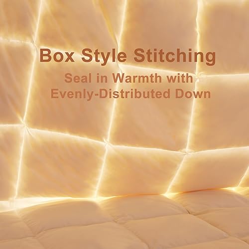 Miniatura 3 de Edredón de fibra de plumas tamaño Queen, relleno de edredón ultra suave 100% algodón, edredón de lujo de la colección de hotel, ropa de cama blanca,