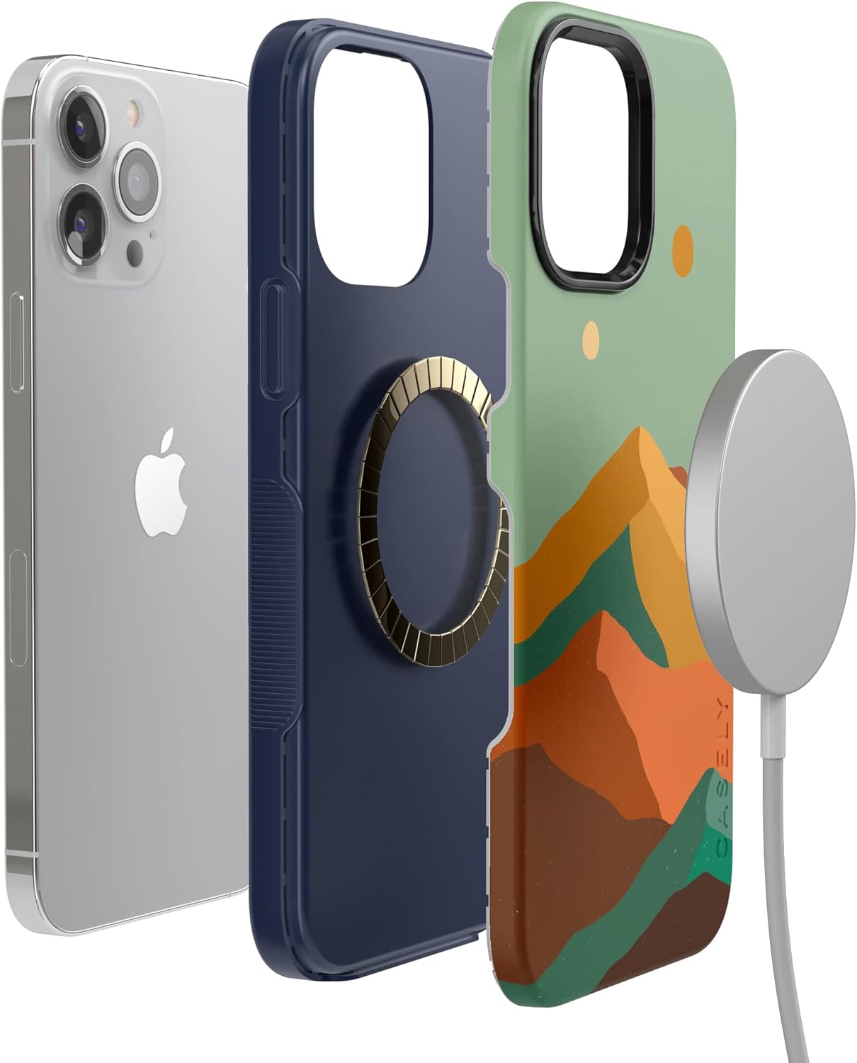 Casely iPhone 14 Pro Case | Endless Peaks | Colorblock Mountain | Bold Protective Design | Compatible with MagSafe