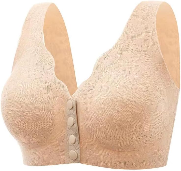 Seamless Post-Surgery Bra Front Closure,Mastectomy Bra with Pocket for Women Silicone Breast Everyday Bra
