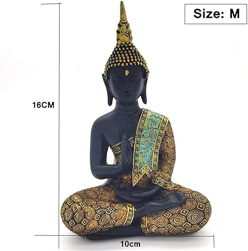 Buddha Statue,16cm Thailand Buddha Sculpture, Green Resin Hand Made Buddhism Hindu Figurine, Home Decor