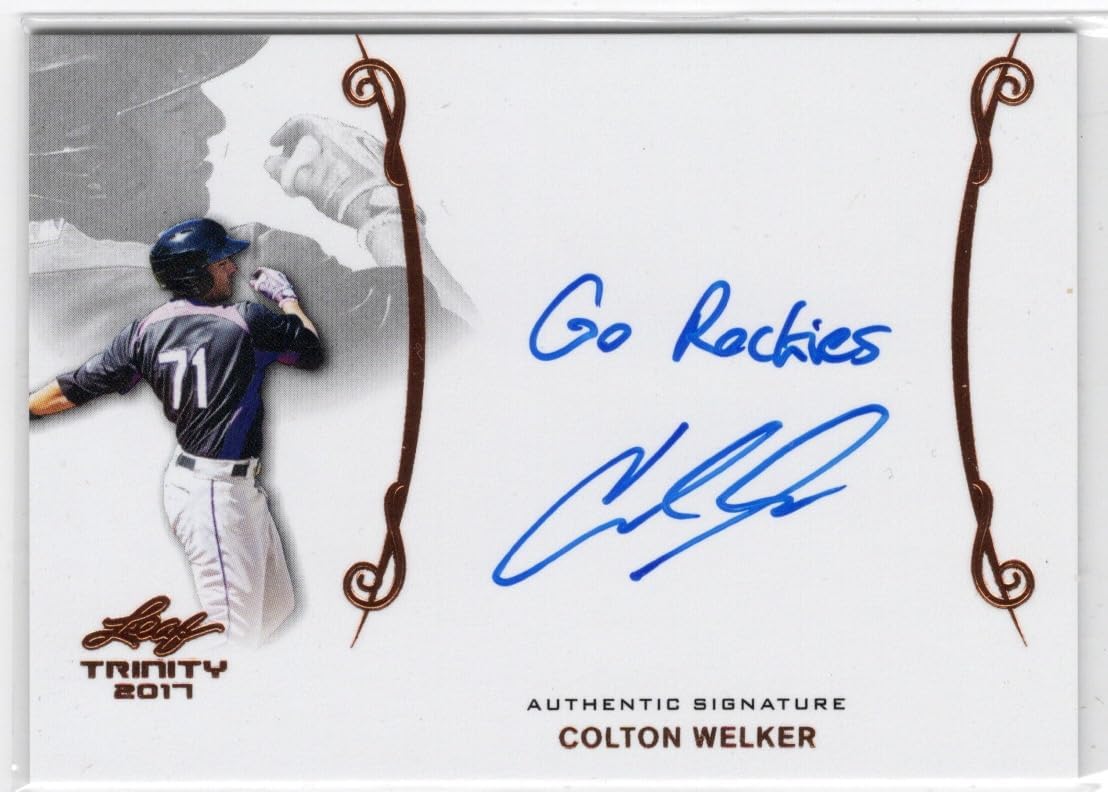 Colton Welker Autographed Leaf Trinity Collectible Baseball Card - 2017 Leaf Trinity Baseball Card #A-CW1 (Rockies)