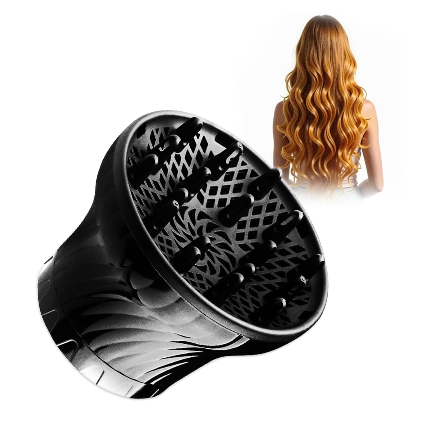 clefairy universal hair diffuser attachment for hairdryer, adjustable hair dryer diffuser attachment suitable for diameter 1.4in to 2.5in,professional salon tool for natural curly wavy hair