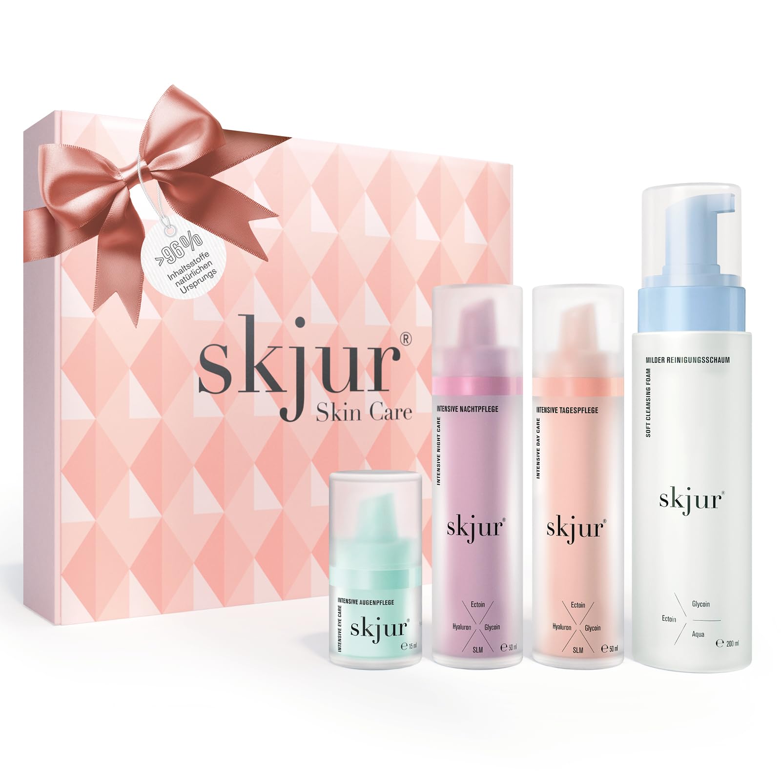 Skjur – Anti-Aging Gesichtspflege Set Damen für empfindliche Haut – Geschenke für Frauen – 4 Kosmetikprodukte mit Ectoin & Glycoin – Face Care Geschenkset – Beauty Set – vegane Skincare