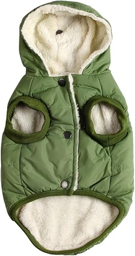 vecomfy - Sudadera con capucha para perro, forro polar y algodón, extra cálida, para invierno, chaqueta para perro pequeño, abrigos con capucha para