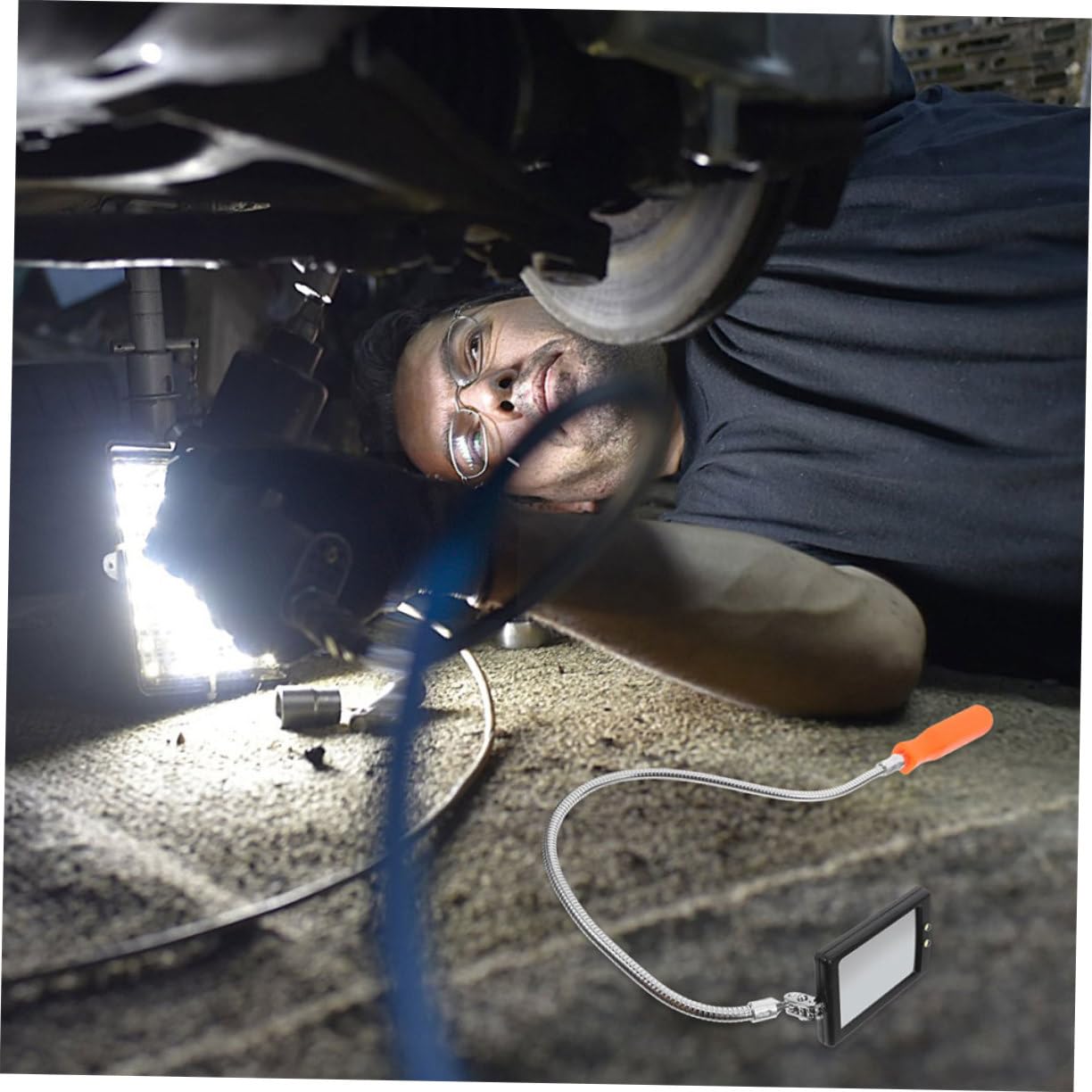 Automotive Inspection Mirror with Led Light Flexible Inspection Tool for Mechanics