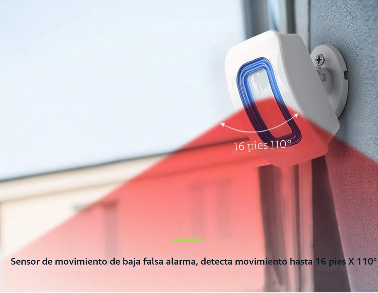 Alarma con sensor de movimiento para interiores y prevención de caídas para pacientes ancianos con demencia, dispositivo de alerta de buzón para el hogar, color blanco