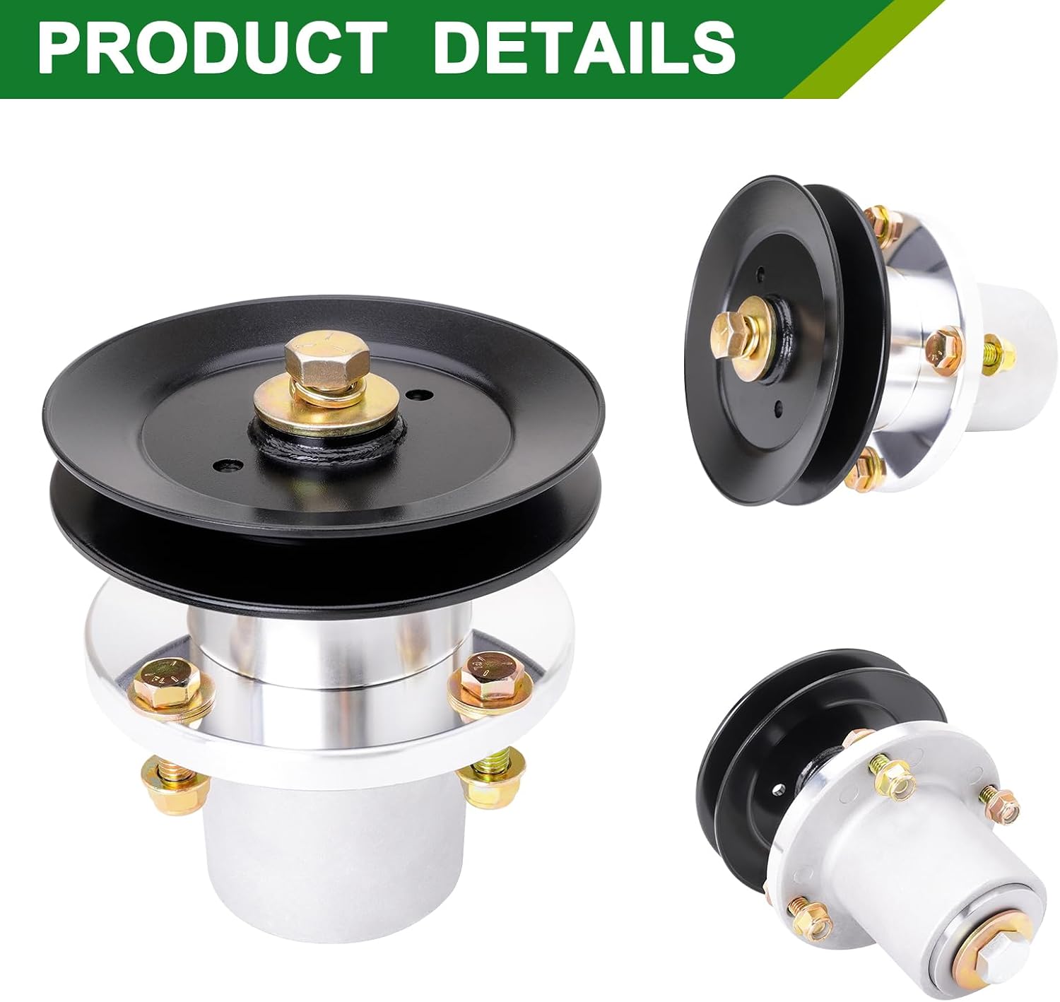 037-2000-00 037-2050-00 Spindle Assembly with 033-4890-00 Pulley - Fits Bad Boy 54" Deck, Bad Boy MZ & MZ Magnum 54", ZT Avenger 54" Mower (3-Pack)
