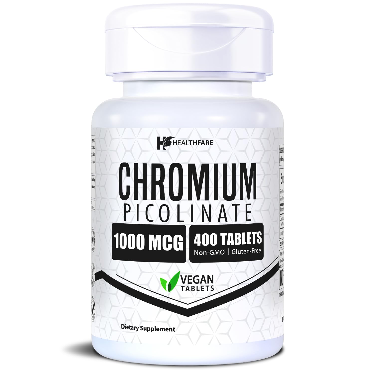 Chromium Picolinate 1000mcg | 400 Vegan Tablets | High Absorption Mineral Supplement | Supports Healthy Sugar Metabolism & Nutrient Absorption | Non-GMO, Gluten-Free | Made in USA