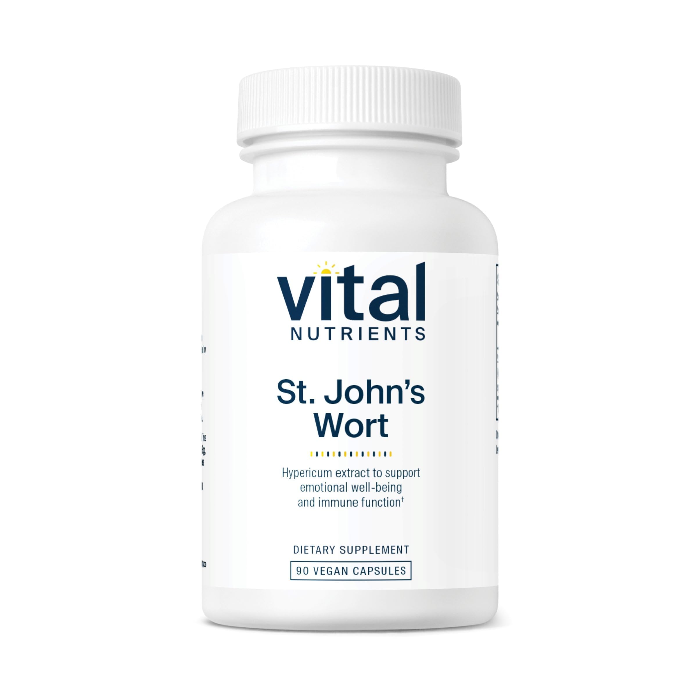 St John's Wort 600mg | Vegan St John's Wort Supplement to Promote Overall Well-Being, Healthy Outlook* | Potent 3% Hypericin| Gluten, Dairy, Soy Free | Non-GMO | 90 Capsules