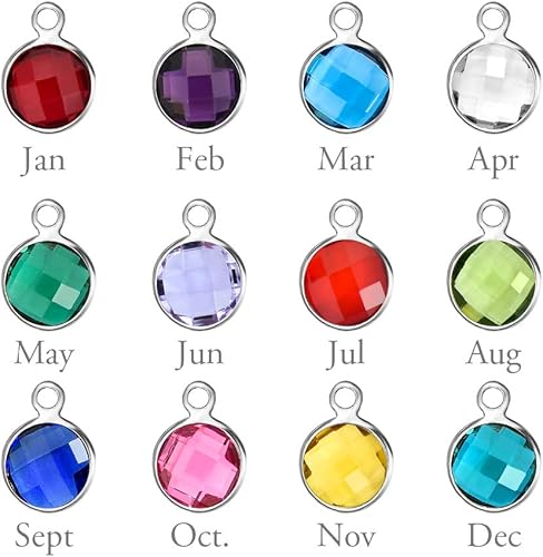 Miniatura 2 de CharmSStory Dijes personalizados con nombre de piedra natal para pulseras Pandora, cuentas colgantes de cumpleaños y Navidad para mujeres