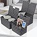 Sorbus Storage Basket with Lid, Mesh Hand-Woven Basket, Decorative Storage Boxes with Lids, Wicker Basket Organizers for Storage (Variety Pack of 3 - Grey)