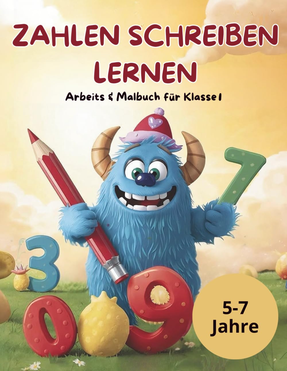Zahlen schreiben lernen – Arbeits- & Malbuch für Klasse 1 (5–7 Jahre): Mit Übungen zum Nachspuren, Zählen und Ausmalen – ideal für Vorschulkinder und Schulanfänger