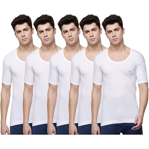 Dollar Lehar Men Combed Cotton Vest - White