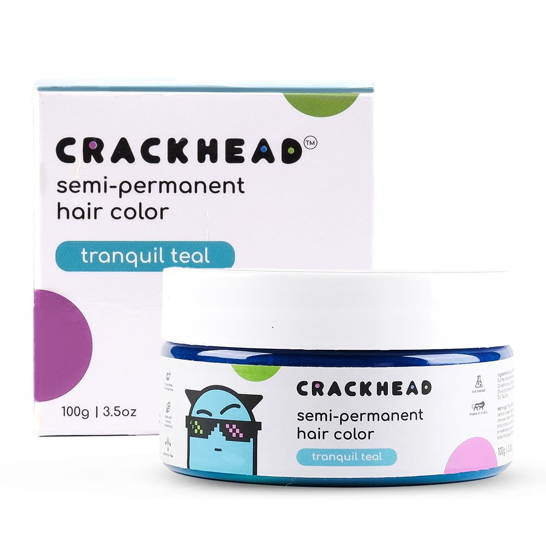 CrackHead Tranquil Teal Semi Permanent Hair Color | 100 g | Ammonia Free, Paraben Free