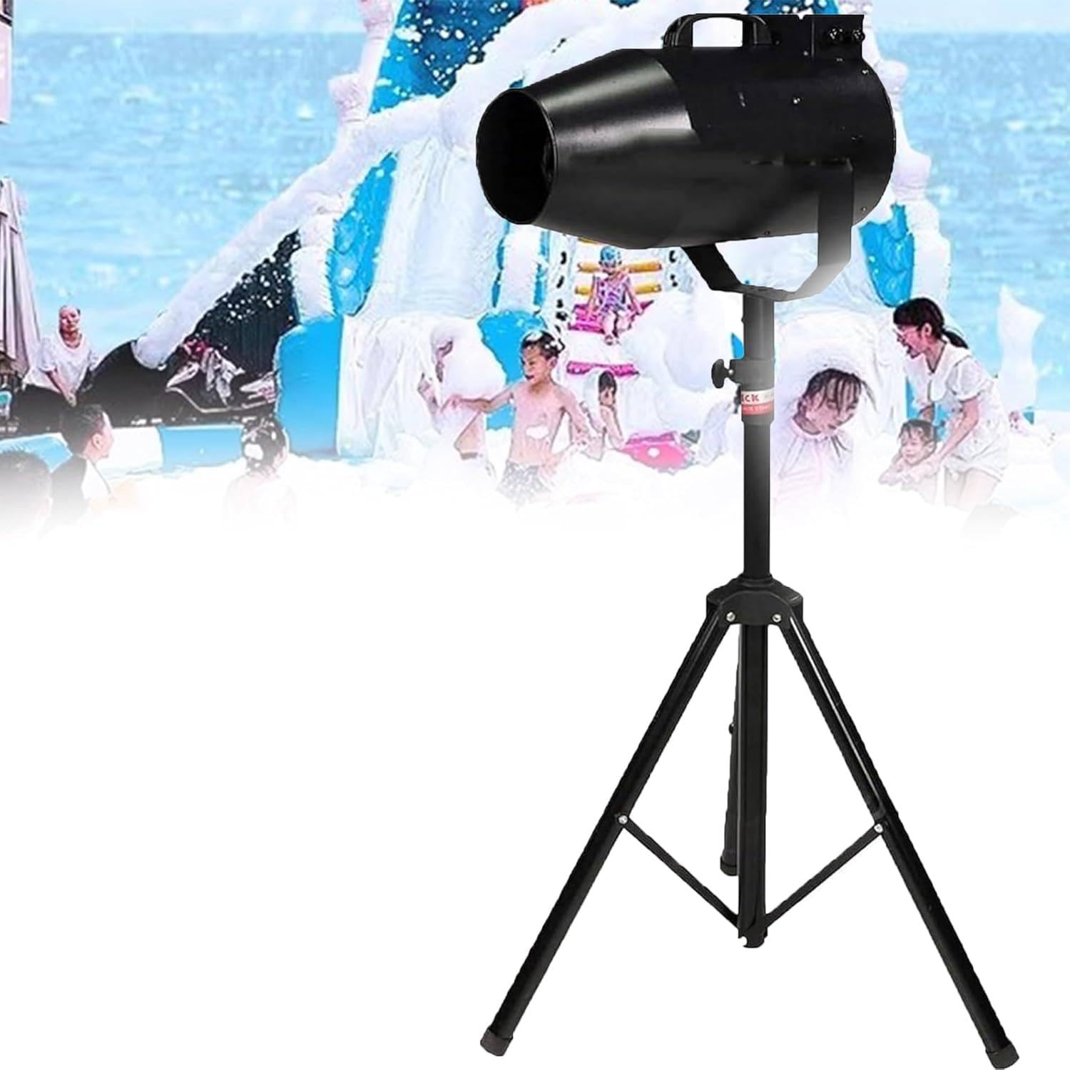 Działo piankowe o dużej mocy, 1000 W, produkcja pianki 20㎡/min, zasięg 6-10 m, pistolet bąbelkowy na letnie imprezy przy basenie, rozrywka dla dzieci, efekty sceniczne, typ wtyczki