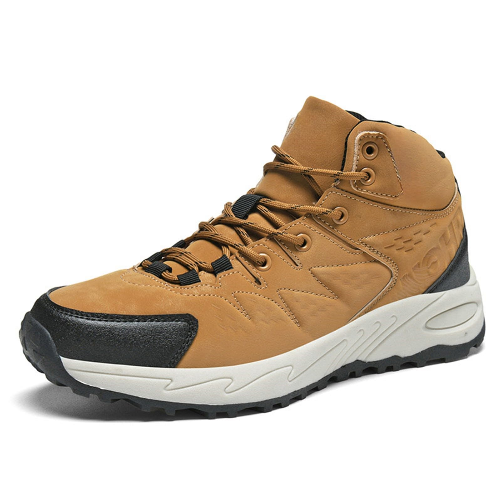 Wanderschuhe Herren Wasserdicht Leicht Trekkingstiefel Leder Atmungsaktiv