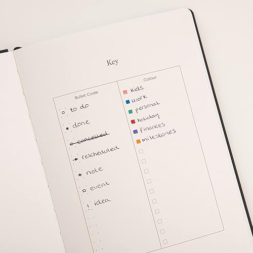 Miniatura 5 de Yop & Tom Diario de cuadrícula de puntos A5, con papel extra grueso (160 GSM) y encuadernación plana, diario de cuadrícula de balas (colibrí, carbón)