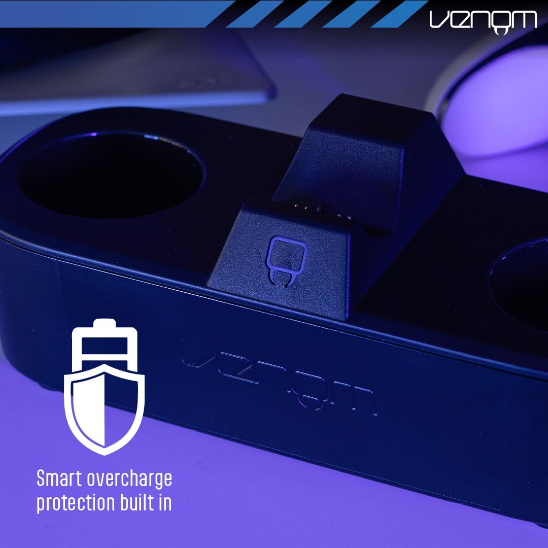 Venom Stacja Turbo do Ładowania Kontrolera PS5 | Szybka Ładowarka DualSense & Edge z Wskaźnikiem LED | Stacja Ładowania z Inteligentną Ochroną