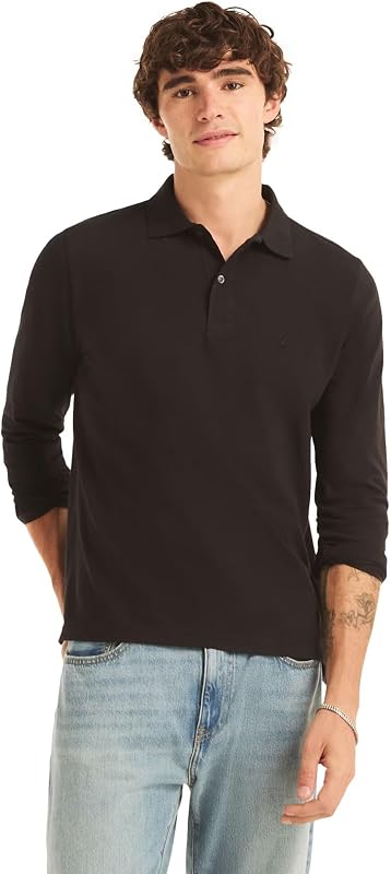Nautica Mens Nautica Classic Fit Long-Sleeve Deck PoloNautica Classic Fit Long-Sleeve Deck Polo