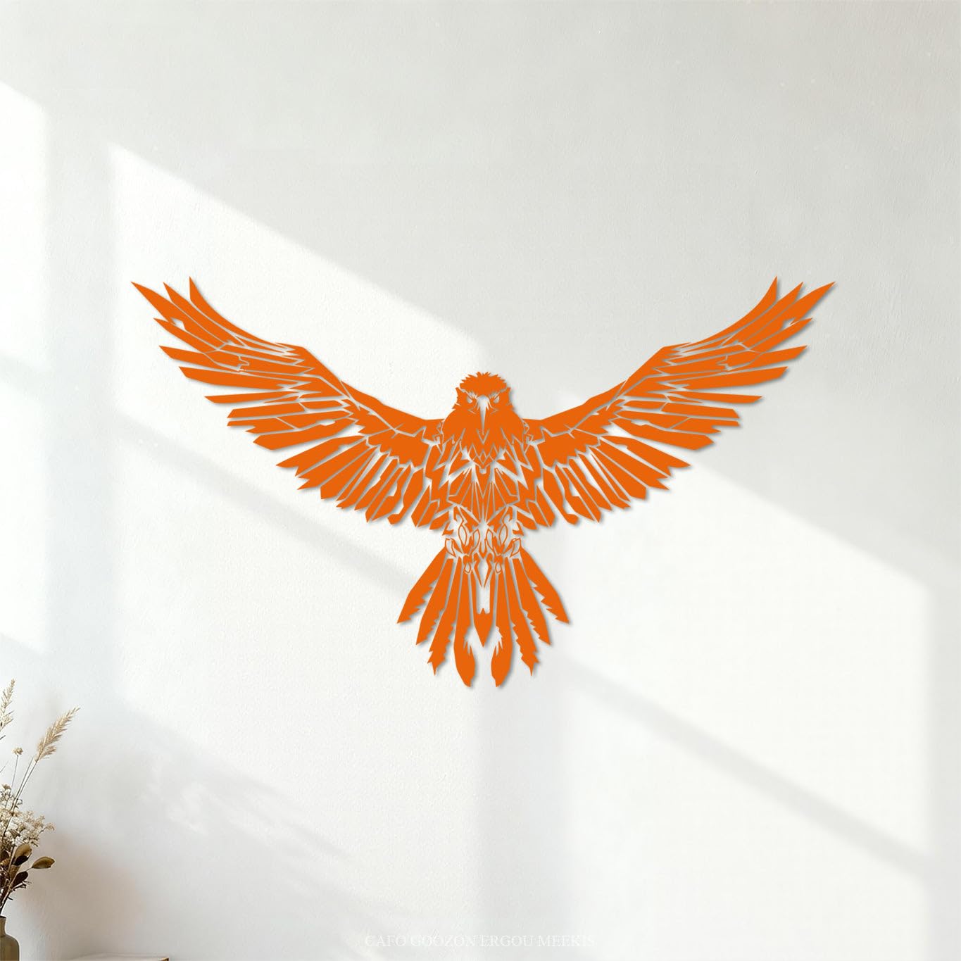 Fine Carving Decals Raven Bird Crow Gothic Symbols Style Raven Wings Gothic Style 42x72cm Store Decoration Orange โ image 1