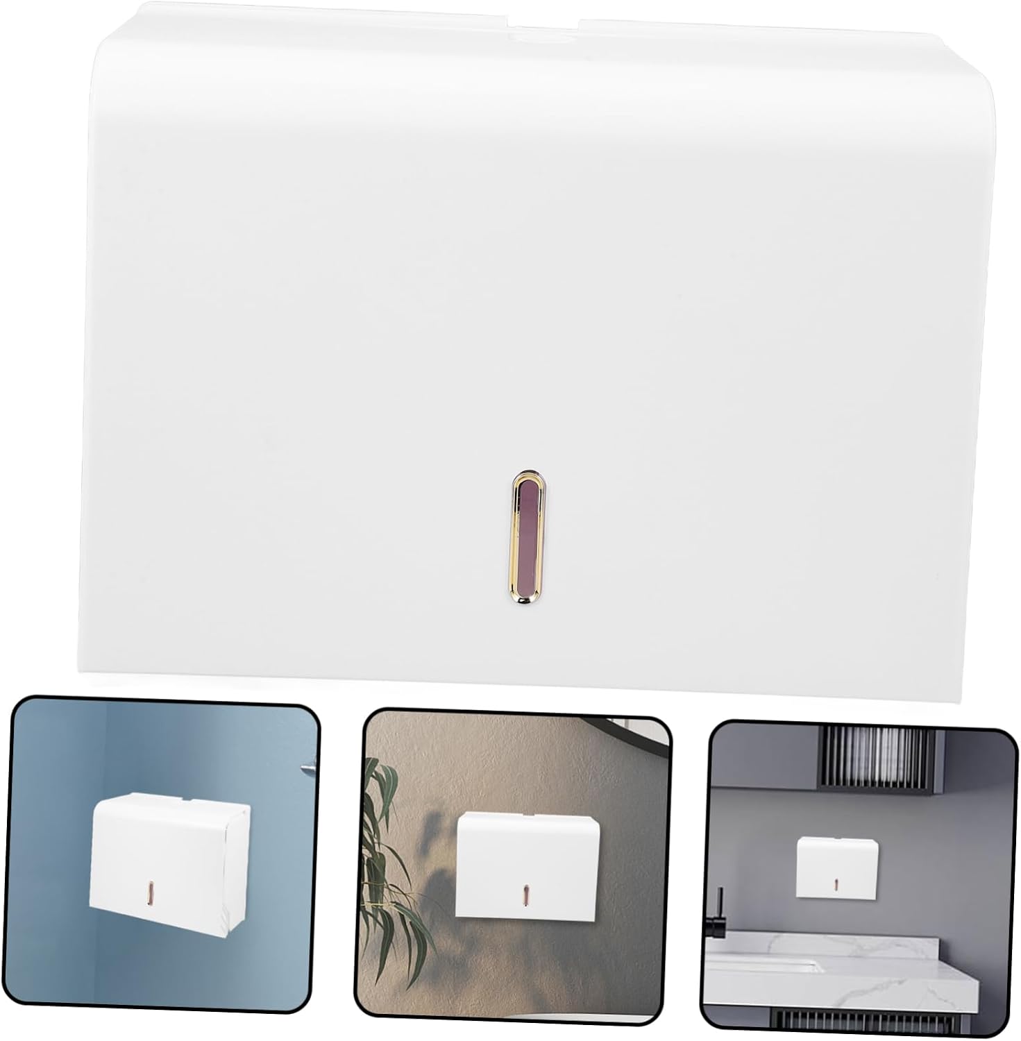 Wall-Mounted Hand Paper Towel Dispenser Touchless Design for Bathrooms Elegant High-Capacity Holder for Commercial and Home Use