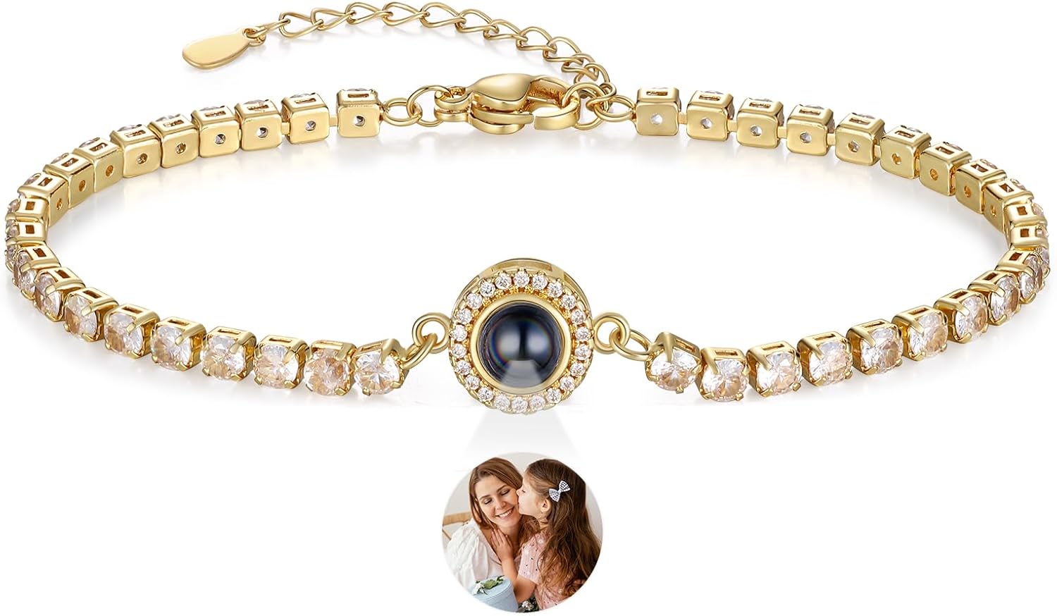 Personalized Photo Bracelet with Picture Inside Custom Bracelet for Women Memorial Bracelet Picture Bracelet