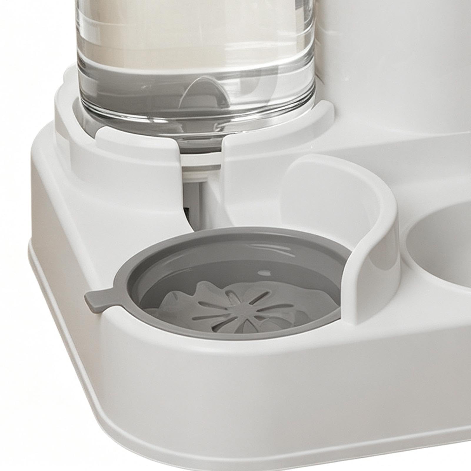 Distributeur Croquettes Chat Automatique,Distributeur Croquettes Chat Automatique 2 en 1 PP 2.2L Distributeur Croquettes Et 0.8L Fontaine A Eau Combo Mangeoire avec Gamelle Grande Capacité，Gris