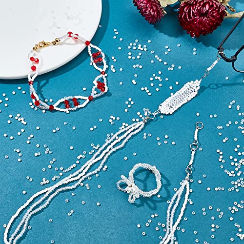Ph Pandahall 6000 Pcs 11/0 Glass Seed Beads, 2Mm Round White Pony Bead Waist Beads Mini Spacer Beads For Earring Choker Bracelet Neckalce Waist Chain Jewelry Diy Crafts Making #TOP2
